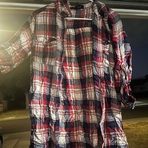 Flannel red dark blue tint of orange white size M NEW LOOK brand